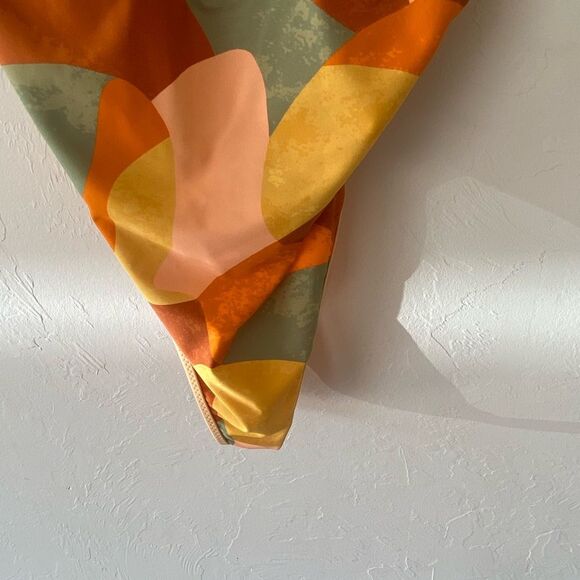 Fe Noel orange peach green multicolored one piece swimsuit - Picture 5 of 10